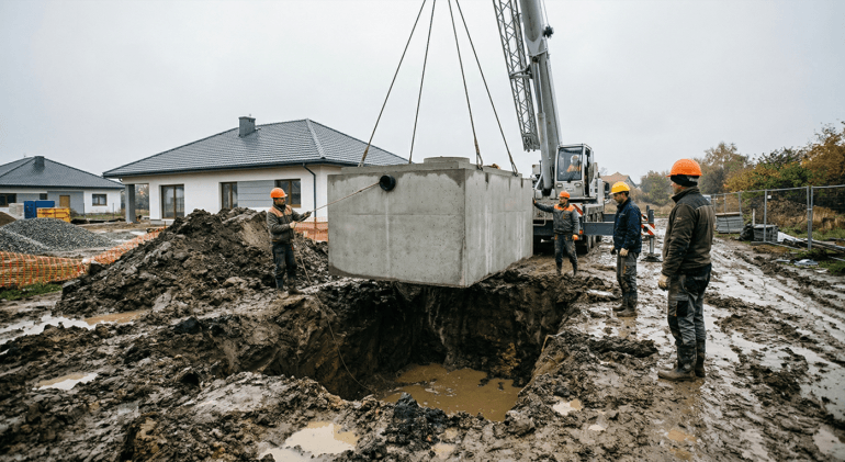 Profesjonalny montaż szamba na wysokie wody gruntowe